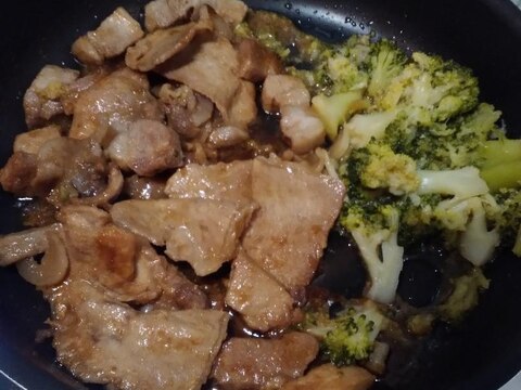 豚肉とブロッコリーの生姜焼き